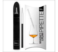 Eisch Whisky Pipette Gentleman noir, Pipette à diluer, verre, 17 cm | Pipette en verre fabriquée à la main avec du noir, pour déployer le whisky, fabriquée en Allemagne
