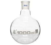 EISCO Florence Flasque d'ébullition 1000 ml - Joint 29/32, interchangeable - Verre borosilicate - Fond plat, col court