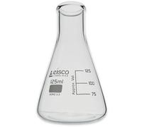 Eisco Labs - Flacon conique de 125 ml, col étroit, verre borosilicate - Idéal pour mélanger des solutions, titrations, cultures microbiennes et chauffage dans les laboratoires de chimie, de biologie