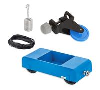 Eisco Labs - Kit de chariot Newton & Hall, comprend une voiture de Hall, une poulie de table de force, une corde physique, des poids en acier inoxydable et un cintre pour des expériences physiques