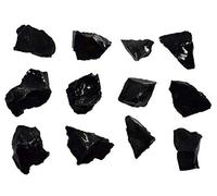 EISCO Lot de 12 spécimens d'obsidienne brute de roche ignée - Env. 2,5 cm - Géologue sélectionné et traité à la main - Idéal pour les salles de classe scientifiques