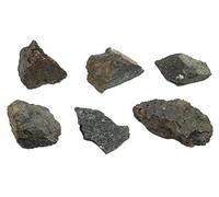 EISCO Lot de 6 spécimens minéraux d'augite brute - Env. 2,5 cm - Sélectionné par un géologue et traité à la main - Idéal pour les salles de classe de sciences - Pack classe