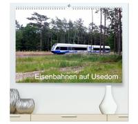 Eisenbahnen auf Usedom (hochwertiger Premium Wandkalender 2026 DIN A2 quer), Kunstdruck in Hochglanz: Die Bäderbahn zwischen Wolgast, Peenemünde und Swinemünde.