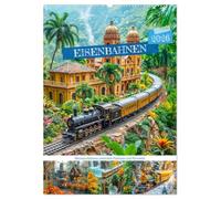 Eisenbahnen - Miniaturbahnen zwischen Fantasie und Fernweh (Wandkalender 2026 DIN A2 hoch), CALVENDO Monatskalender: Ein Traum-Kalender für Eisenbahnfans - Fantasievolle Miniaturreisen um die Welt.