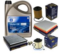 EISENFELS Kit d'inspection composé de 5 litres d'huile moteur GM 5W-30 Dexos 2 Fuel Economy Longlife - Filtre à huile, filtre à air, filtre d'habitacle