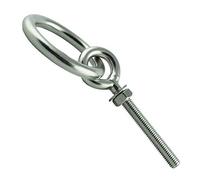 Eisenwaren2000 | Boulons à œil M12 x 150 mm avec anneau (2 pièces) - Vis à œillets - Filetage métrique - Vis à anneau - Acier inoxydable A4 V4A - Inoxydable