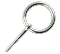 Eisenwaren2000 | Vis à bois de 8 mm avec anneau (2 pièces) - Vis à œillet avec filetage à bois - Vis à œil - Acier inoxydable A4 V4A