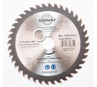 Eisenwolf 130 x 20 mm, lame de scie circulaire pour bois avec 40 dents TCT inclinées et coupe laser pour réduire le bruit