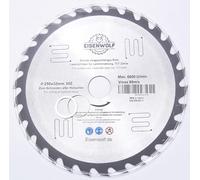 Eisenwolf lame de scie 250x32 mm, lame de scie circulaire pour bois avec 30 dents TCT inclinées et découpes laser pour réduire le bruit