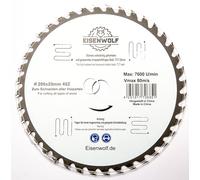 Eisenwolf Lame de scie circulaire 200 x 20 mm entièrement trempée et tendue, durable et résistante, pour bois, avec 40 dents TCT inclinées et découpes laser pour réduire le bruit