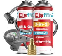 Eisfro - R1234yf Recharge Climatisation Automobile + Gaz R1234yf 3en1 pour Climatisation - 2X 235 g avec Tuyau et Adaptateur YF - ECO
