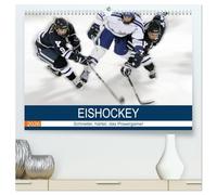 Eishockey! Schneller, härter, das Powergame! (hochwertiger Premium Wandkalender 2026 DIN A2 quer), Kunstdruck in Hochglanz: Heiße Action auf kaltem Eis! Das ist Eishockey live!
