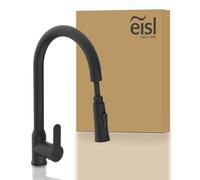 EISL Adria Robinet de cuisine noir, pivotant à 360°, avec bec haut et deux types de jets, en Zinc Matte Black
