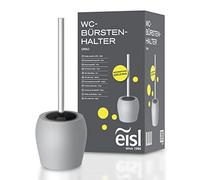 EISL BA0101 Porte-Brosse WC Gris pour Salle de Bain avec Pied et récipient intérieur, Brosse WC Amovible et tête de Brosse et Support Amovible
