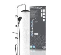 EISL DUSCHTRAUM DXLD60088CS Colonne 200 x 200 mm et douchette, Douche à Effet Pluie avec Support Mural Chromé/Noir