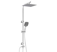 EISL EASY DELUXE DX12011 colonne de douche, colonne douche sans robinetterie 2 en 1 avec grande douche de pluie et douche colonne de pluie sans robinetterie, chrome