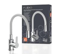 EISL Flexo NI186FLHG Robinet de cuisine, robinet d'évier avec tuyau flexible, robinet de cuisine, chromé/gris clair