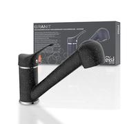 EISL GRANIT NI183SMCR Robinet d'évier avec douchette à 90° orientable Idéal pour double évier, robinet de cuisine, mitigeur monocommande avec douchette, noir
