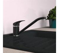 EISL NI182SMCR Robinet de cuisine pivotant à 360° Idéal pour évier double mitigeur monocommande Noir granit