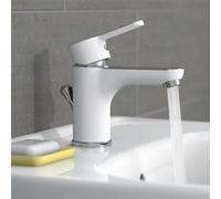 EISL Mitigeur de lavabo DIZIANI blanc-chrome, mélangeur de lavabo, mélangeur de salle de bain, robinet de lavabo, mélangeur d'évier, robinet d'évier Blanc G