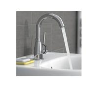 EISL FUTURA NI075FUTCR Robinet de lavabo, robinet salle bain, mitigeur lavabo avec fonction d'économie d'énergie, orientable à 360°, robinet lavabo de bains chrome