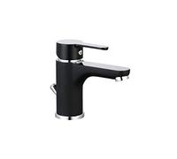 EISL NI075DINBCR DIZIANI Robinet de Salle de Bain monocommande avec bonde-Mitigeur lavabo, Noir Mat/chromé