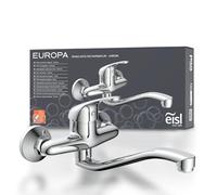 EISL Robinet mitigeur de cuisine mural EUROPA chrome, mitigeur d'évier mural, robinet, mitigeur d'évier, robinet mural, robinet d'évier 446466