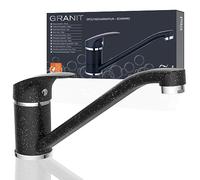 EISL NI182SMCR Robinet de cuisine pivotant à 360° Idéal pour évier double mitigeur monocommande Noir granit