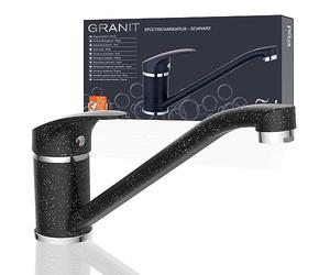 EISL NI182SMCR Robinet de cuisine pivotant à 360° Idéal pour évier double mitigeur monocommande Noir granit