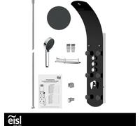 eisl panneau de douche KARIBIK, système de douche wellness avec mitigeur et douche à effet pluie, ensemble de douche en verre de sécurité Noir