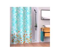 EISL Rideau de Douche Textile avec Motif (180 x 200 cm) pour Baignoire, Rideau Lavable avec revêtement imperméable, entièrement Opaque, mosaïque Bleu