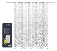 EISL Rideau de Douche Textile avec Motif (180 x 200 cm) pour Baignoire, Rideau Lavable avec revêtement imperméable, entièrement Opaque, mosaïque Grise
