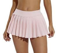 Eisnnu Femmes Mini Jupes Couleur Unie Sexy Jupe Plissée Super Courte,Noire,Longueur de la Jupe 25CM,pour Cosplay,Club,fête