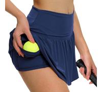 Eisnnu Jupe Courte de Tennis pour Femme,Culotte à Taille Lastique,Jupe Courte avec Pantalon pour Le Sport et la Vie Quotidienne (FR/ES, Alpha/Lettres, M, Taille Normale, Taille Normale, Bleu)