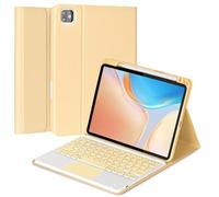 Eisuiyi Étui avec clavier magnétique pour iPad Pro11 1ère/2e/3e/4e génération, compatible avec iPad Air 11" (M3/M2)/iPad Air5/Air4, clavier BT amovible, avec porte-crayon, jaune