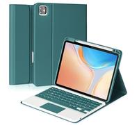 Eisuiyi Étui avec clavier magnétique pour iPad Pro11 1ère/2e/3e/4ème génération, compatible avec iPad Air 11" (M3/M2)/Air5/Air4, clavier BT amovible, avec porte-crayon, vert foncé