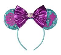 Eisyaa Serre-tête avec oreilles de souris et nœud à paillettes Ariel La Petite Sirène et Minnie, pour fête costumée, cosplay (Ariel Little Sirène, taille M)