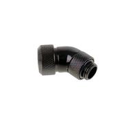 Alphacool Eiszapfen 13 mm HardTube compression fitting 45° rotatable G1/4 - Raccord à angle de compression de système de refroidissement liquide - noir profond G