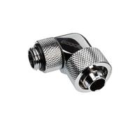 Alphacool Raccord 90° Eiszapfen 16/10 mm G1/4 rotatif – chrome/nickel argenté