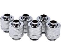 Lot de 6 Raccords à compression pour Tube Ø10/13mm - G1/4 Alphacool Eiszapfen (Argent)