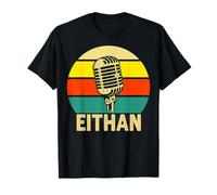 Eithan Microphone rétro avec nom Amusant des années 80 Vintage Lovers T-Shirt