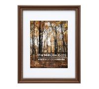 Eitida Cadre Photo en bois 28x36 cm avec Décoration en Perles, Passe-Partout Pour 20 x 25,4 cm, Présentation Verticale ou Horizontale, Laiton brun Brossé, Verre Véritable