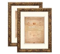 Eitida Cadre photo or rustique 30x40 cm, passe-partout pour 23x30 cm, présentation verticale ou horizontale, couvercle en verre acrylique, lot de 2