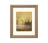 Eitida Cadre Photo Vintage Classique 28x36 cm ou Avec Passe-Partout pour 20x25 cm, Finition Bronze Antique, Verre Véritable, Suspension Murale Horizontale ou Verticale