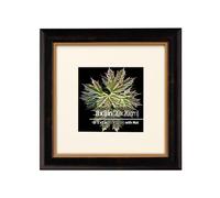 Eitida Cadre photo vintage neutre, 20 x 20 cm, profil en bois massif peint à la main et bordure métallique à feuille d'or, avec passe-partout pour 13 x 13 cm, protection en verre véritable, support de