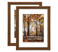 Eitida Lot de 2 cadres photo classiques en bois de 30 x 40 cm, intérieur perlé orné, passe-partout pour photo de 23 x 30 cm, montage mural vertical ou horizontal, couverture en plexiglas