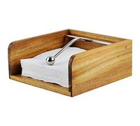 Eitida Porte-Serviettes en Bois Rustique, avec Barre Centrale en Acier Inoxydable avec Poids Mental, pour Tables de Cuisine, Pique-Nique, Restaurants, Bars, Décoration Vintage Marron Foncé