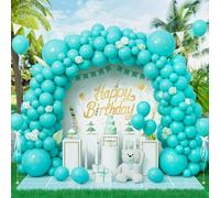 Eitolo Lot de 143 ballons bleu sarcelle mat pour arche de ballons - 1,5 / 25,4 / 30,5 / 45,7 cm - Différentes tailles - Pour garçons et filles - Décorations de fête d'anniversaire, fête prénatale