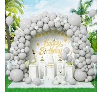Eitolo Lot de 143 ballons gris mat pour arche de ballons en latex de tailles différentes pour garçons et enfants, fête d'anniversaire, mariage, fête prénatale, fête prénuptiale, remise de diplôme,