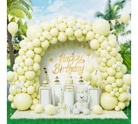 Eitolo Lot de 143 ballons jaunes pastel pour arche de ballons jaune pastel de 13,7 cm, 25,4 cm, 30,5 cm, 45,7 cm, ballons en latex jaune macaron pour fille et garçon, fête d'anniversaire, tournesol